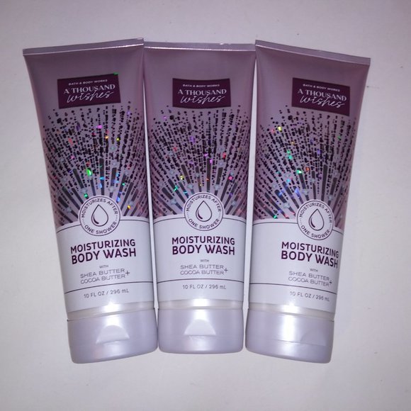Set of 3 Bath and Body Works Moisturizing Body Wash A Thousand Wishes With Shea - Picture 2 of 7